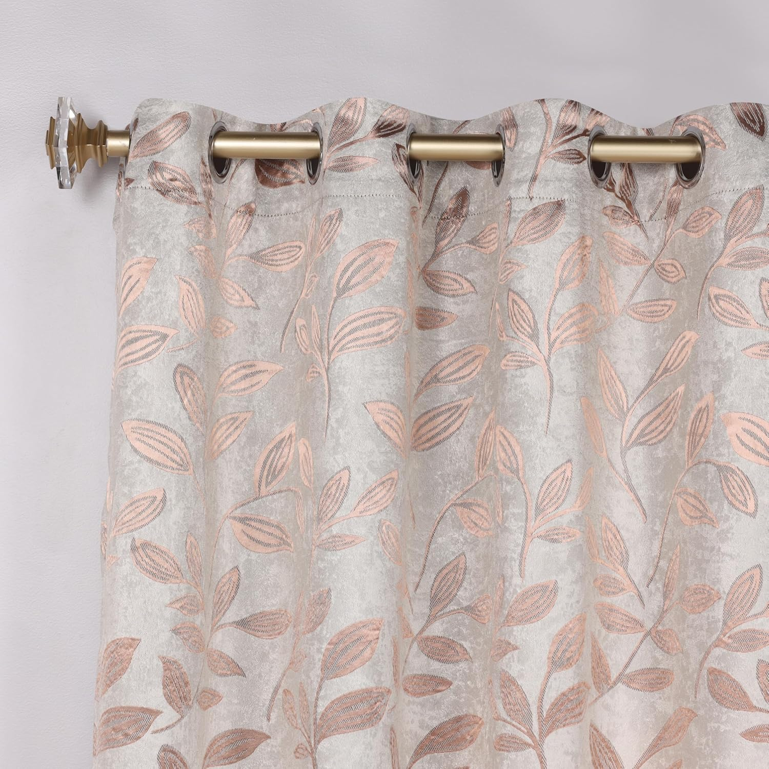 Superior Leaves Blackout Curtains, Set of 2, 70" X 84", Bronze