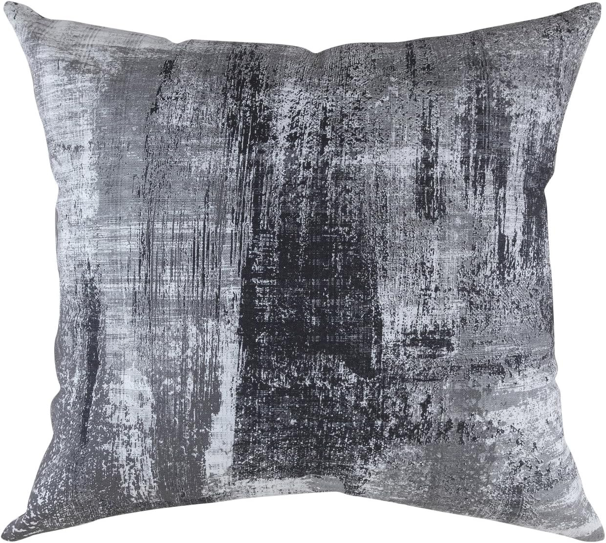 TreeWool (Pack of 2) Brush Art Accent Decorative Square Cotton Throw Pillow Covers (24 x 24 inches, Black)