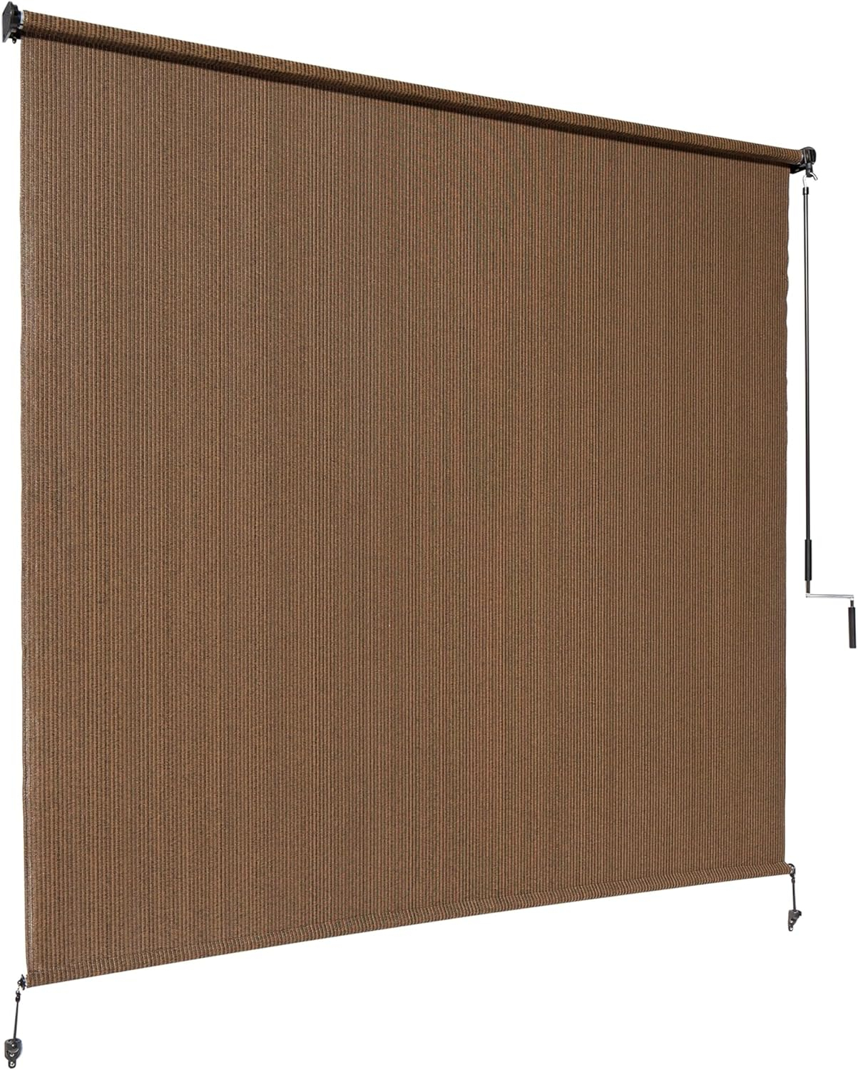 Coolaroo Exterior Roller Shade, Cordless Roller Shade with 90% UV Protection, No Valance, (6' W X 6' L), Mocha, 474768