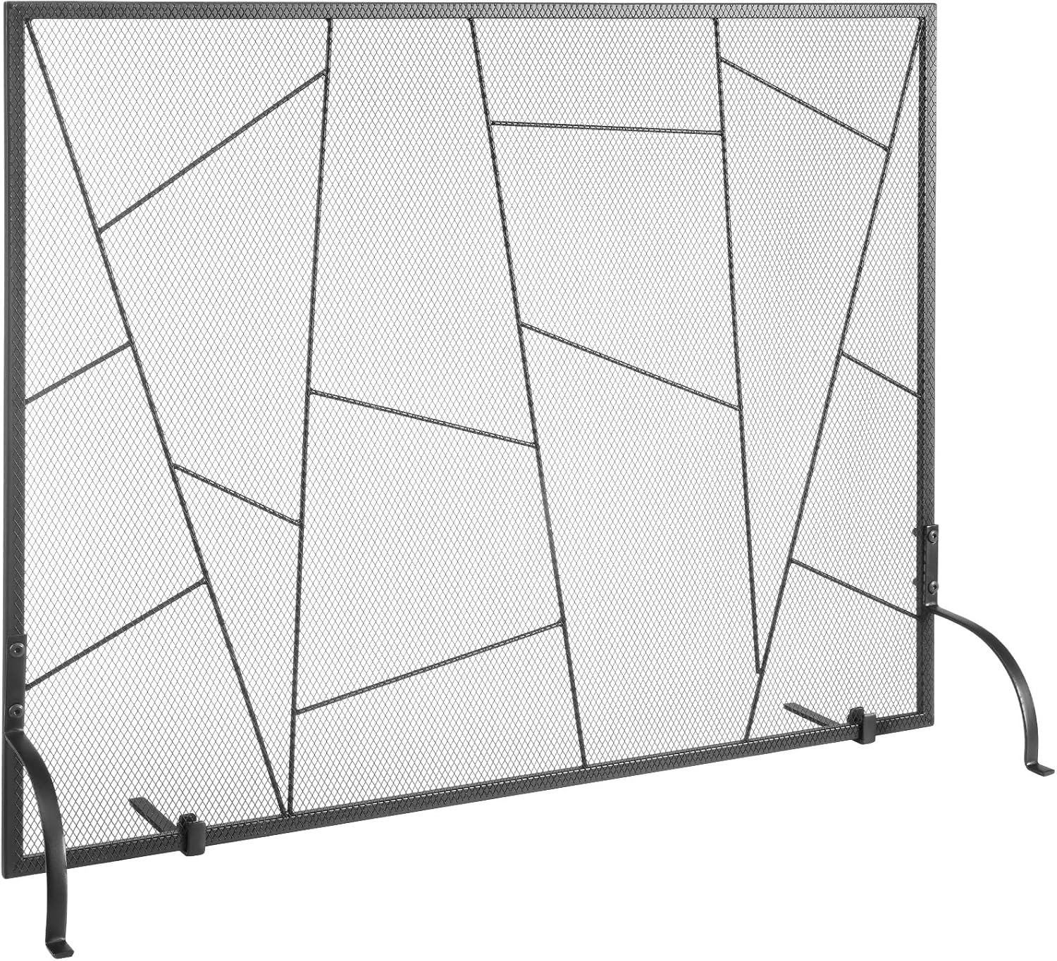 VEVOR Fireplace Screen Single Panel, Sturdy Iron Mesh Fireplace Screen, 35.6"(L) x28.4(H) Spark Guard Cover, Simple Installation, Free Standing Fire Fence Grate for Living Room Home Decor Modern