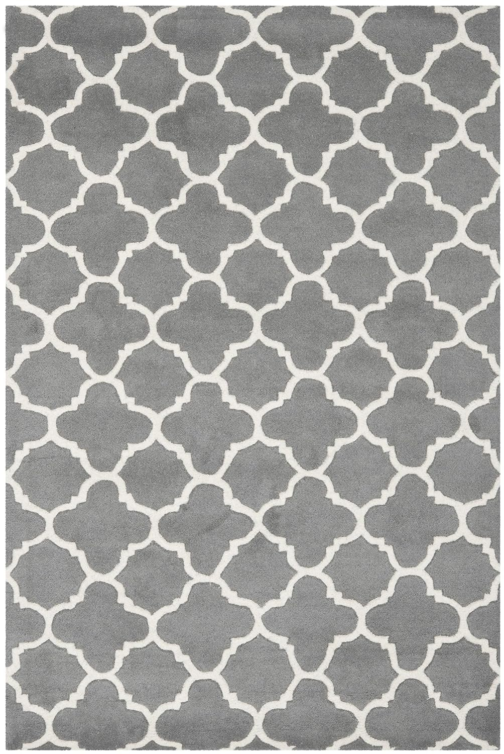 SAFAVIEH Chatham Jacob Geometric Wool Area Rug, Dark Grey/Ivory, 3' x 5'