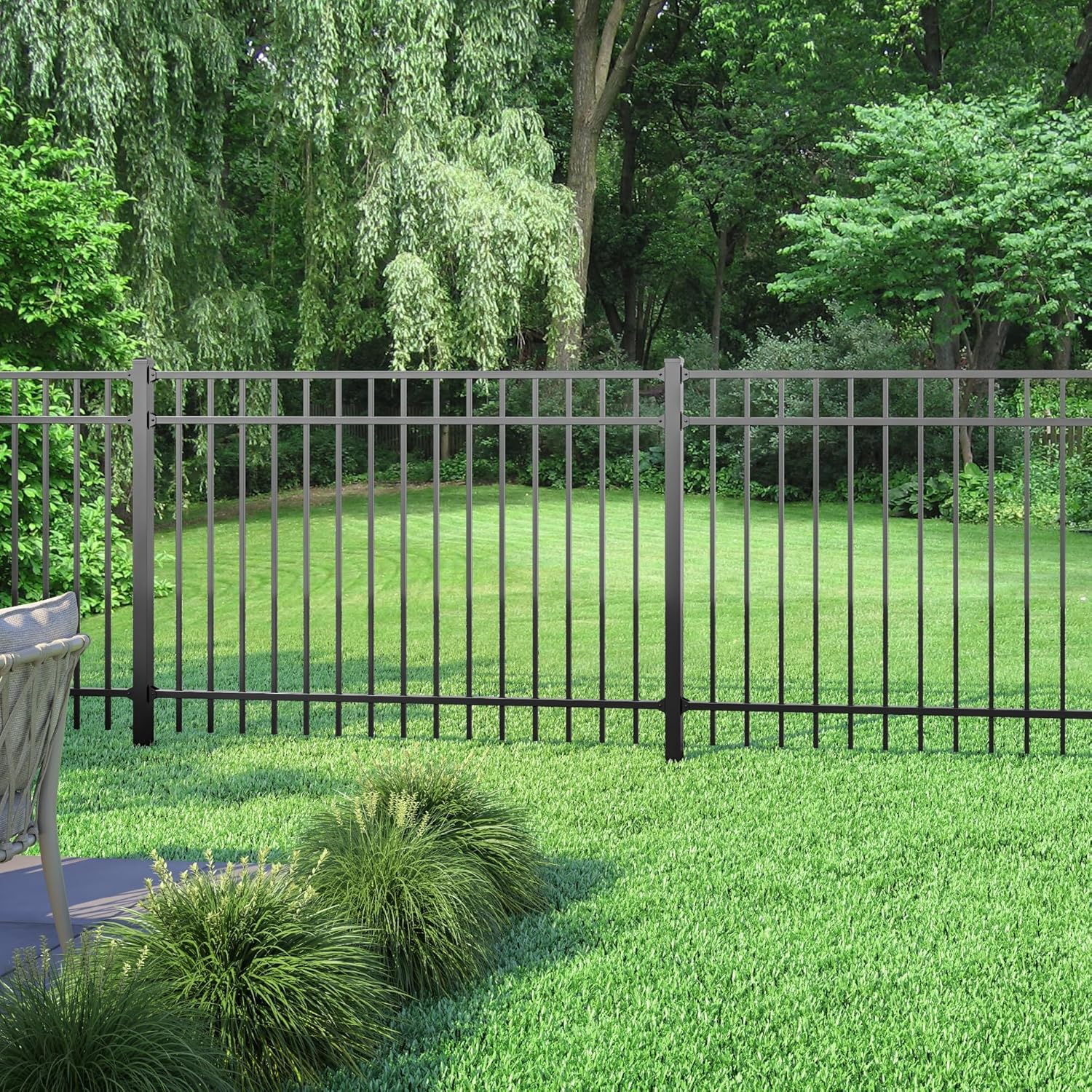 Deckorators 2 in. x 2 in. x 84 in. Aluminum Fence Post Kit, Textured Black