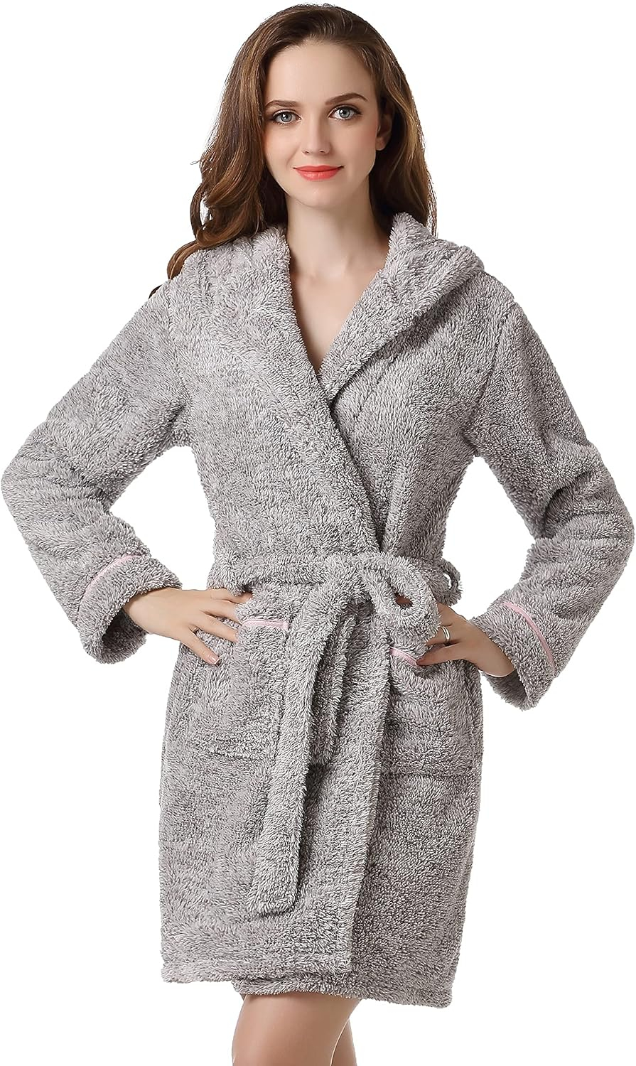richie house women's bathrobe robe with two ears rhw2498