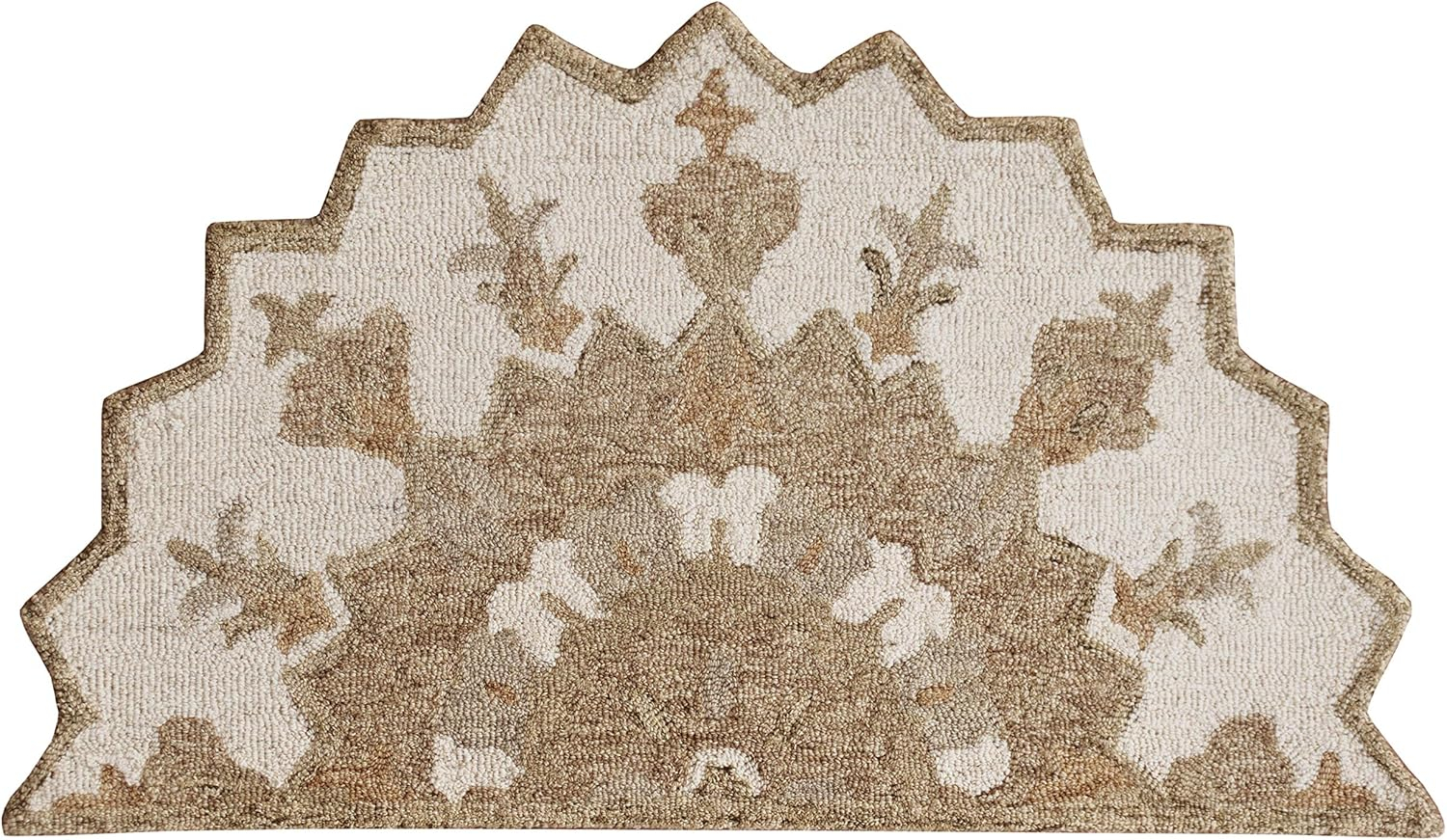 LR Home Daisey 2'3" x 3'10" Beige Classic Medallion Wool Hearth Indoor Area Rug