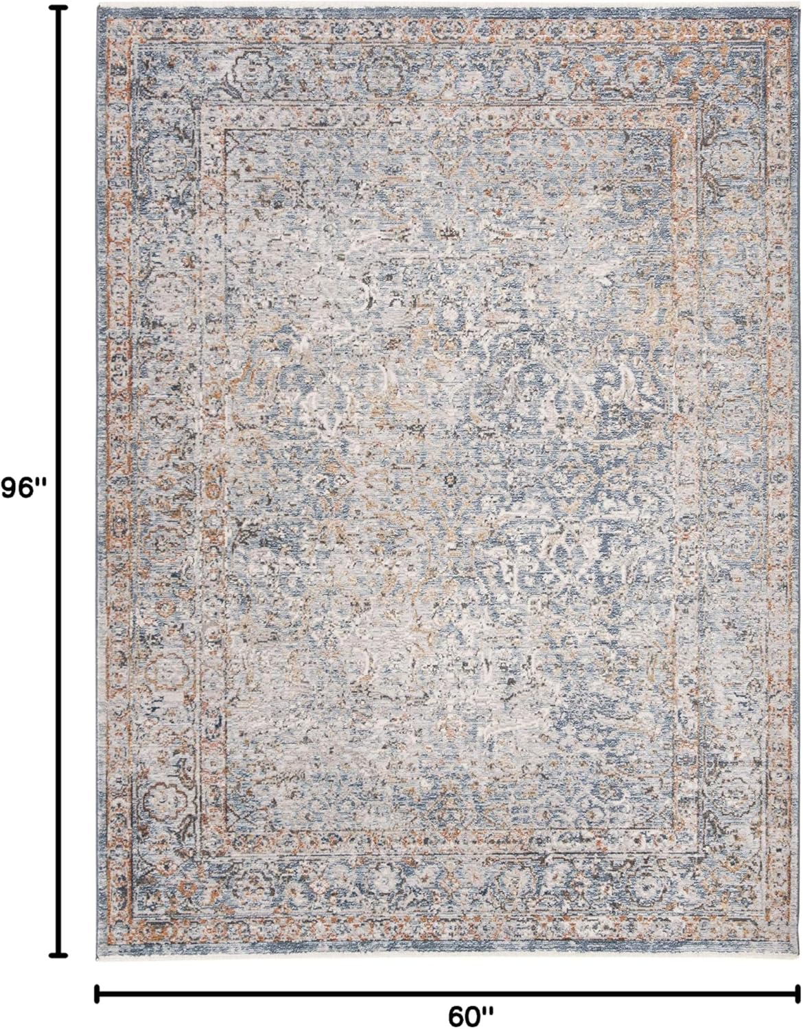 Montgomery Dreamy Blue Rectangular 4' x 6' Easy-Care Area Rug