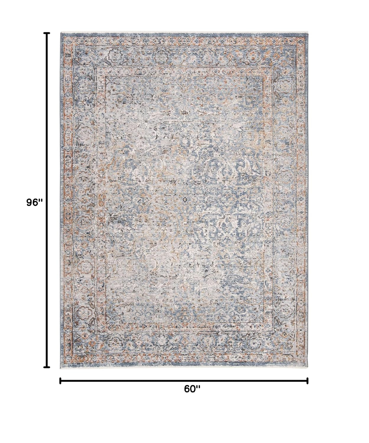 Montgomery Dreamy Blue Rectangular 4' x 6' Easy-Care Area Rug