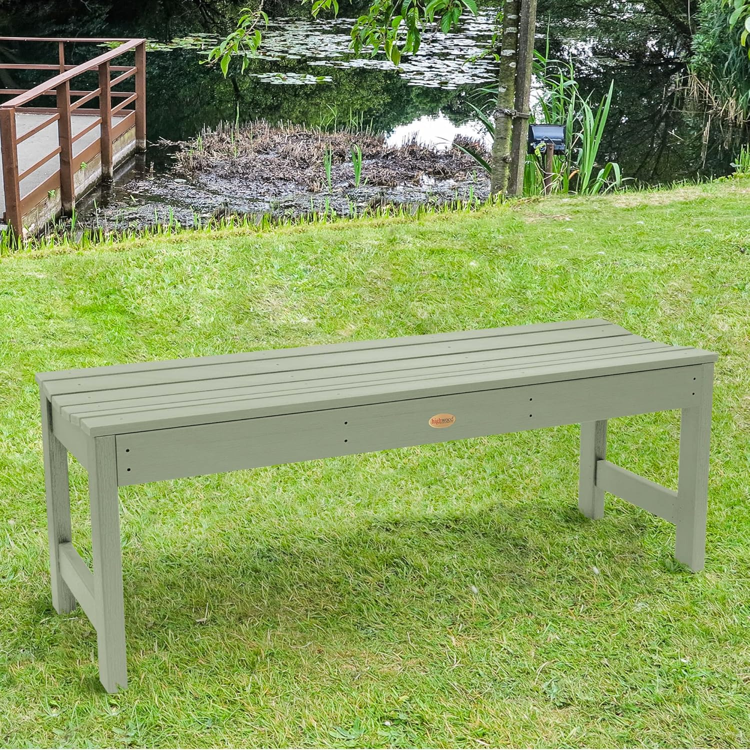 Eucalyptus Gray Recycled Plastic 4 ft Backless Outdoor Bench
