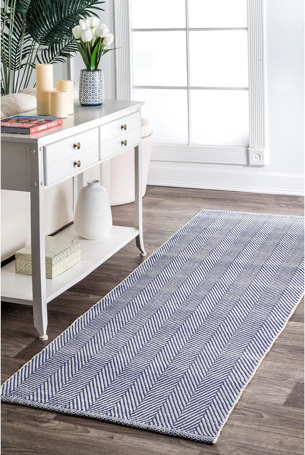 nuLOOM Kimberely Hand Loomed Runner Rug, 2' 6" x 6', Navy
