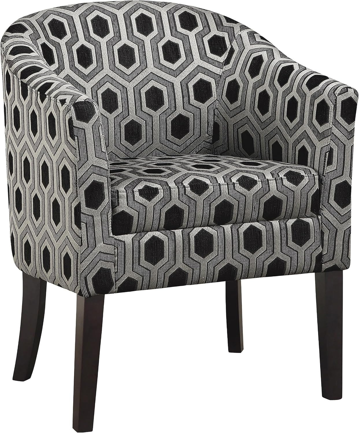 Jansen Hexagon Patterned Accent Chair Grey and Black
