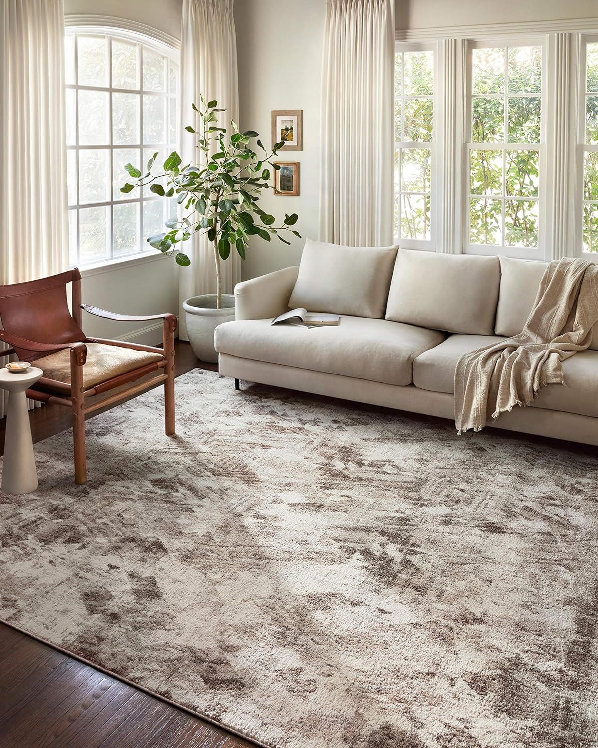 Loloi II Austen AUS-03 Abstract Natural / Mocha Area Rug 5'-3" x 7'-7"