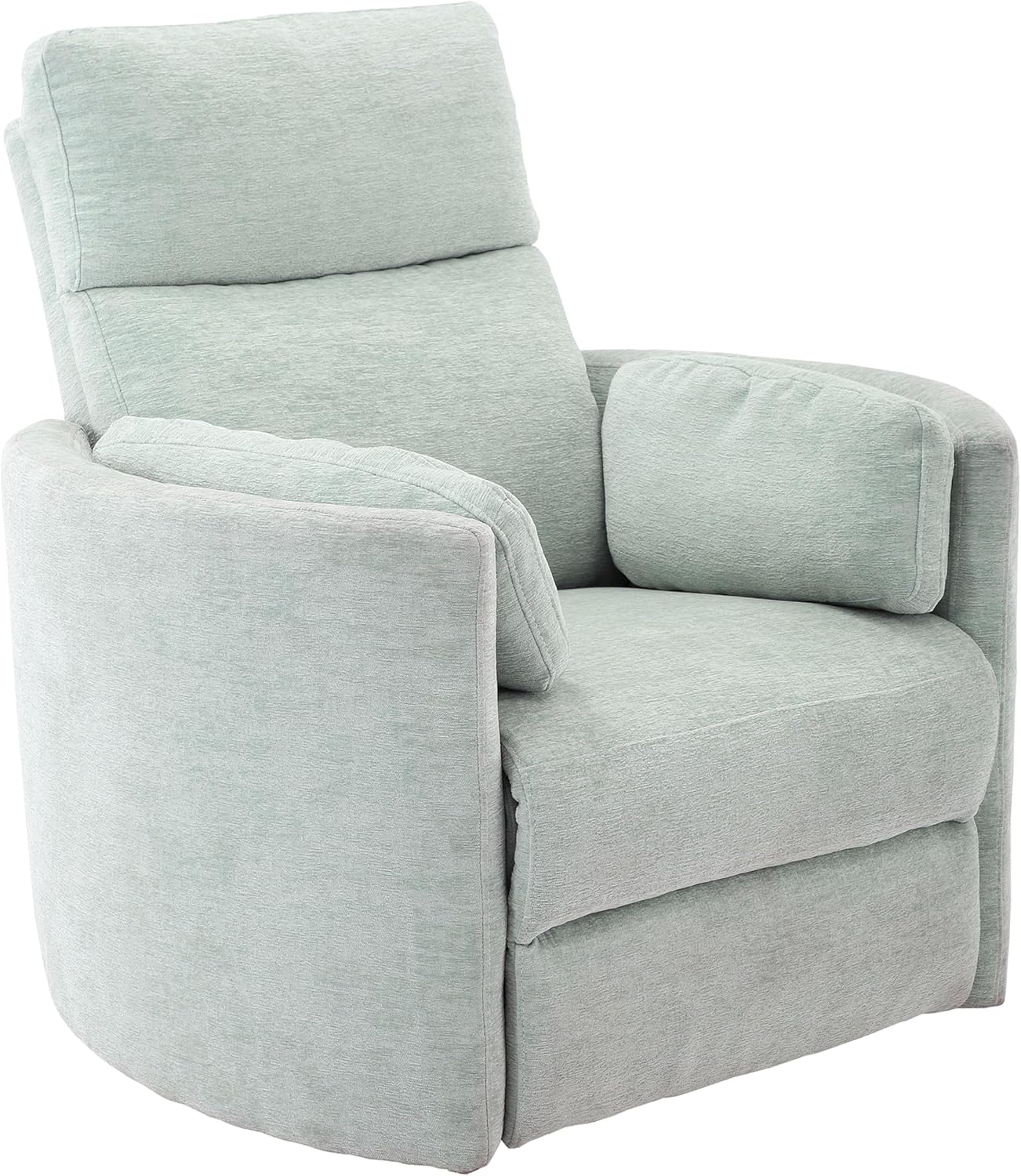 Windstream Gray Chenille Swivel Glider Recliner with Hardwood Frame