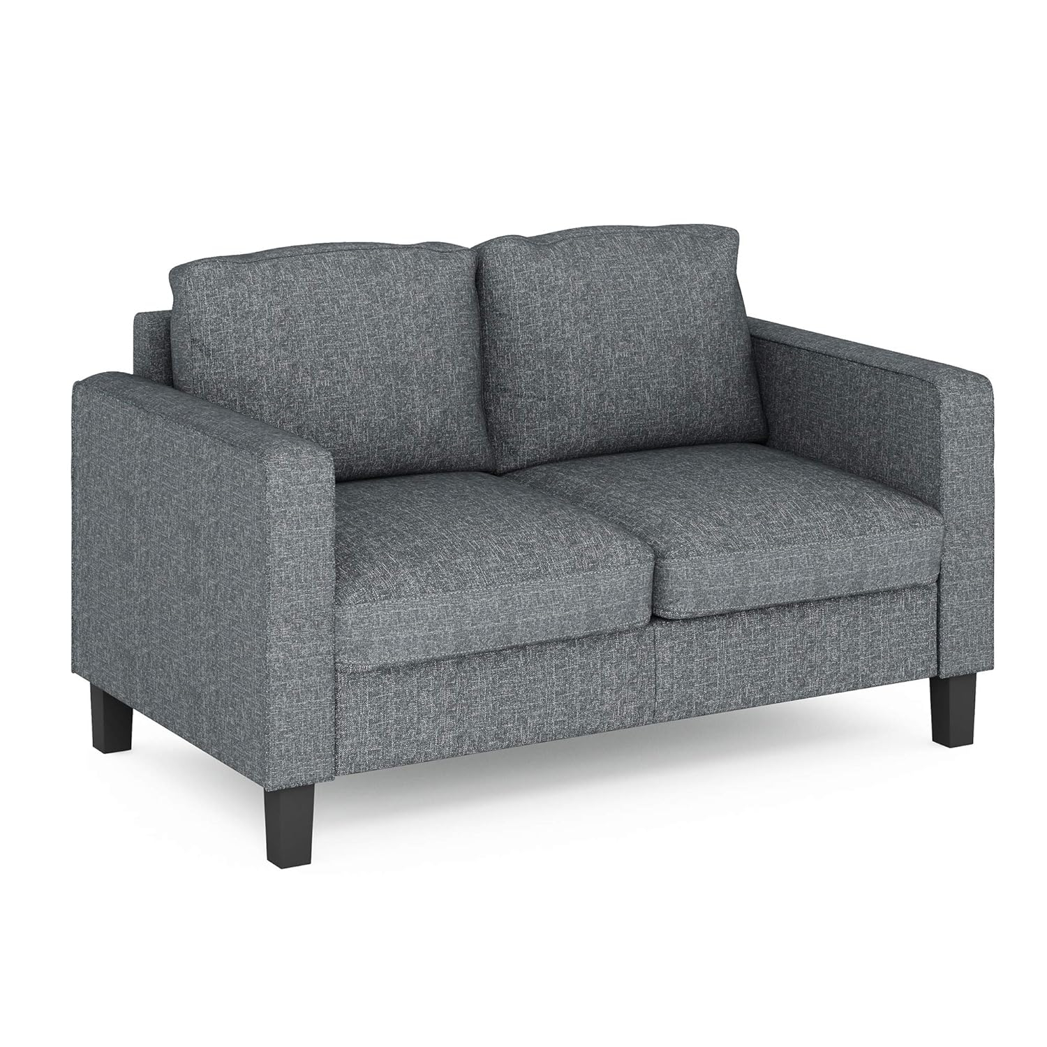 Furinno Bayonne Modern Upholstered Loveseat, Gunmetal
