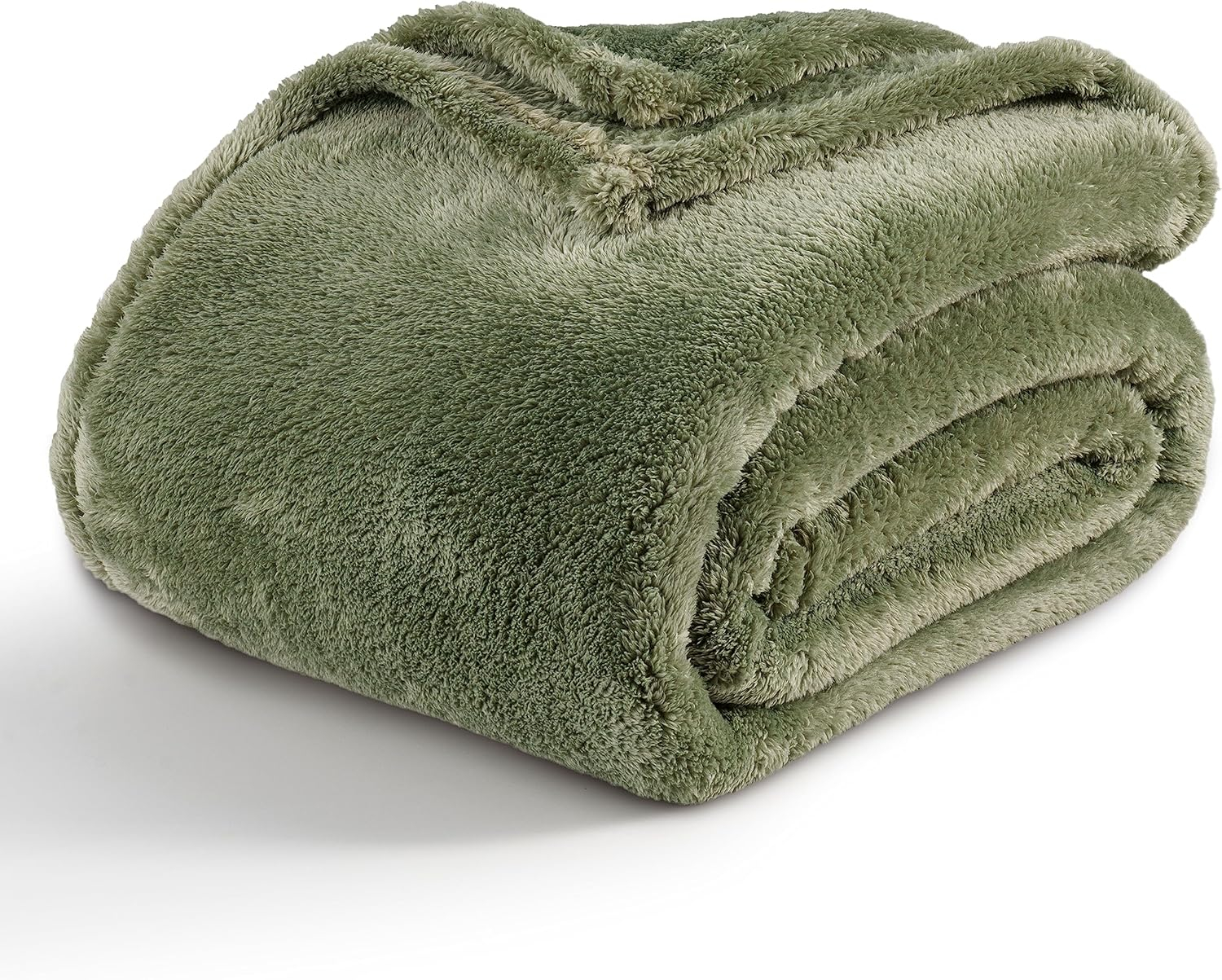 Berkshire Blanket Classic Extra-Fluffy™ Plush Blanket King Size, Soft Fuzzy Fluffy Long Hair Blanket for Couch Sofa Bed, Dark Sage Green, 90x108 Inches
