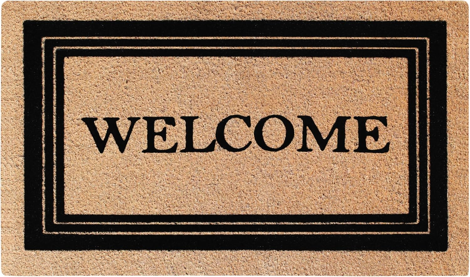 A1HC Welcome Entrance Door Mats, Durable Large Outdoor Rug, Non-Slip, Flock Doormat, Thin-Profile Heavy Duty Door Mat, Indoor Outdoor Front Door, High Traffic Areas, 24" X 39"