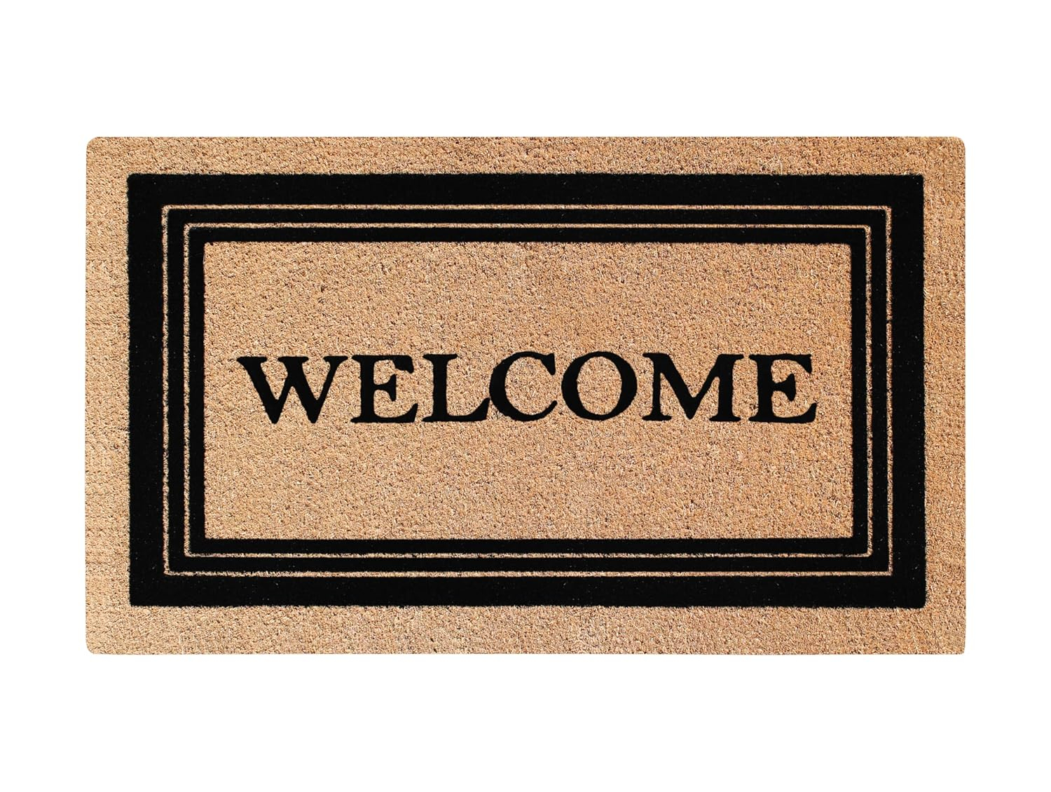 A1HC Welcome Entrance Door Mats, Durable Large Outdoor Rug, Non-Slip, Flock Doormat, Thin-Profile Heavy Duty Door Mat, Indoor Outdoor Front Door, High Traffic Areas, 24" X 39"