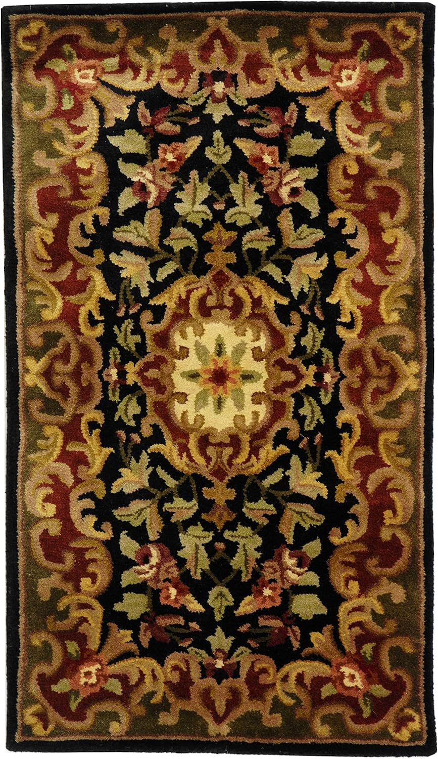 SAFAVIEH Classic Chedomir Floral Wool Area Rug, Gold/Cola, 2'3" x 4'