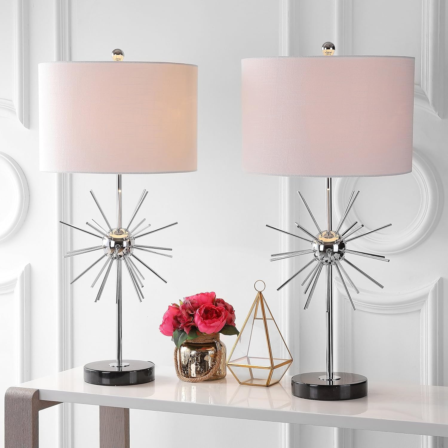 Jonathan Y Lighting Jyl2011a-Set2 Aria 1 Light 31-1/2" Tall Led Buffet Table Lamp - Chrome