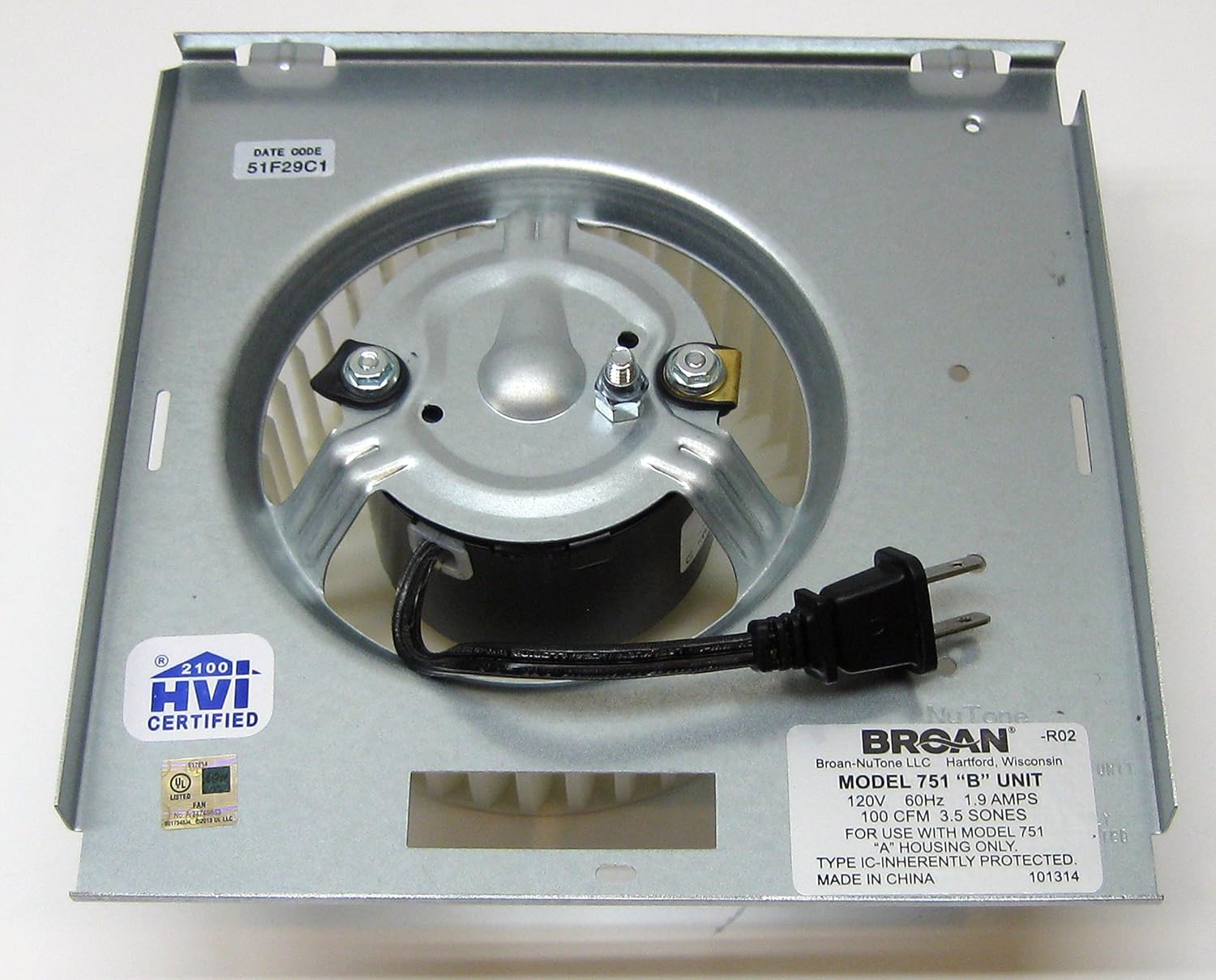 97017705 Motor Assembly for NuTone, 97017705 Bathroom Exhaust Fan, Replacement for 8663RP 8664RP 671R 672R Broan 750 751 752 Fan Ventilation, Replaces 86933000/JA2B104N
