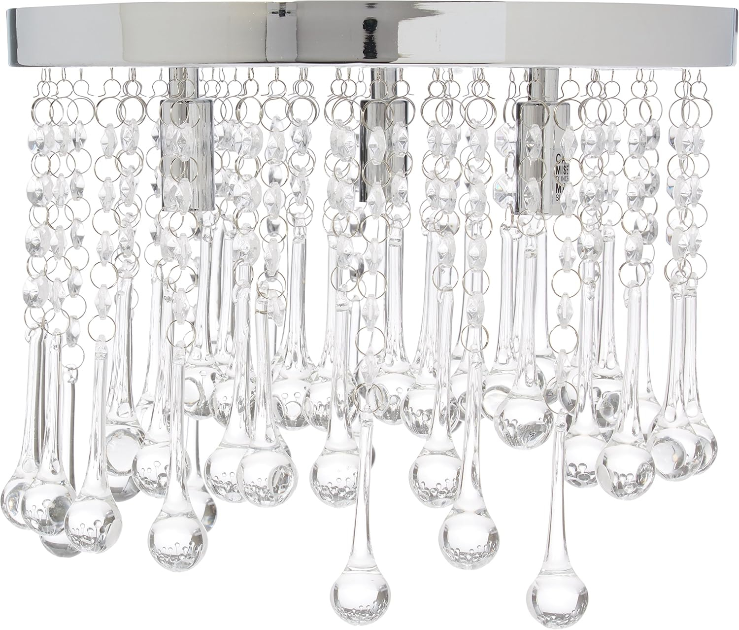 Madison Crystal Chrome 3-Light Flush Mount Ceiling Fixture
