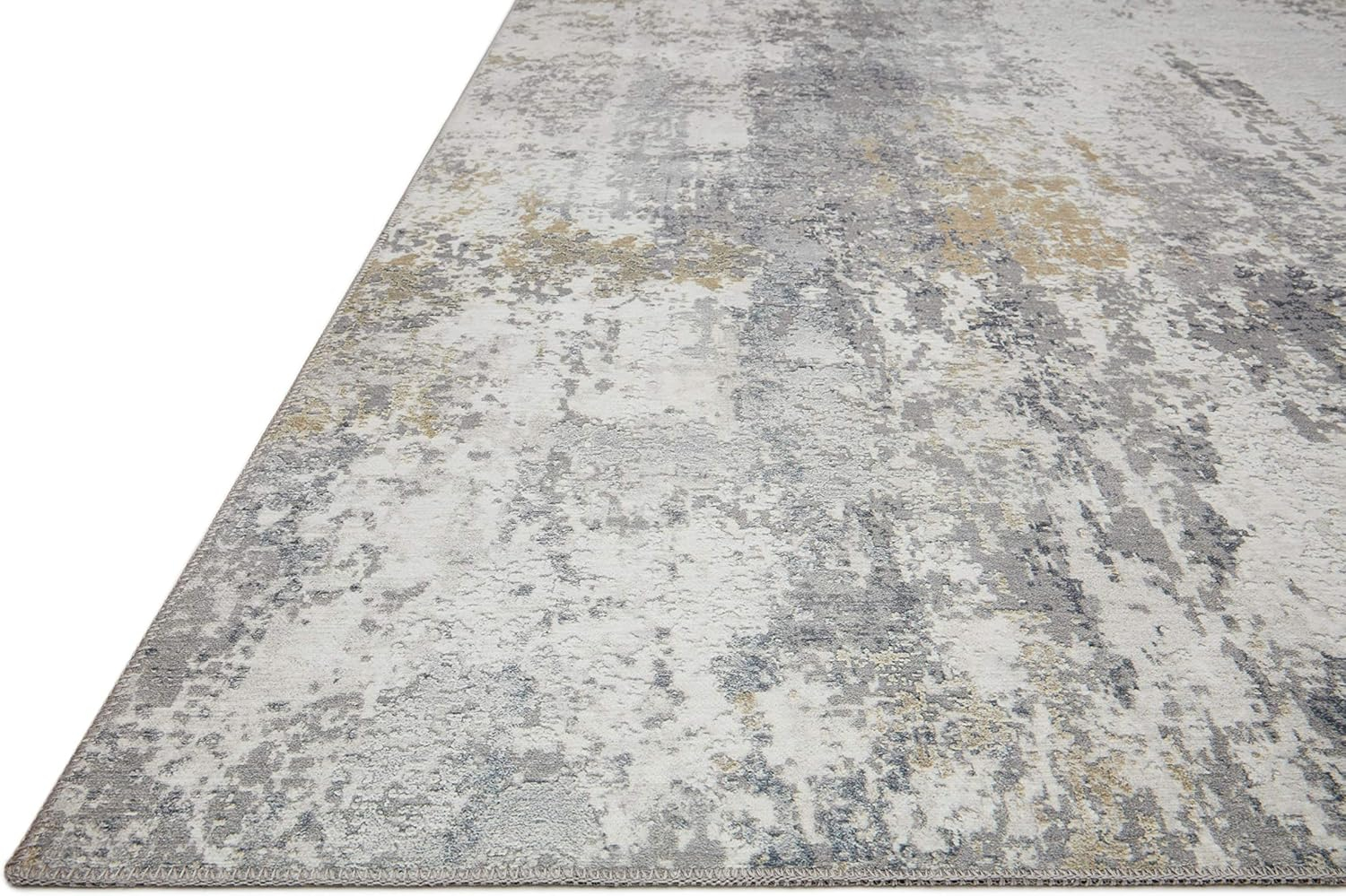Loloi II Drift DRI-02 Ivory / Granite Abstract Area Rug 18" x 18" Sample