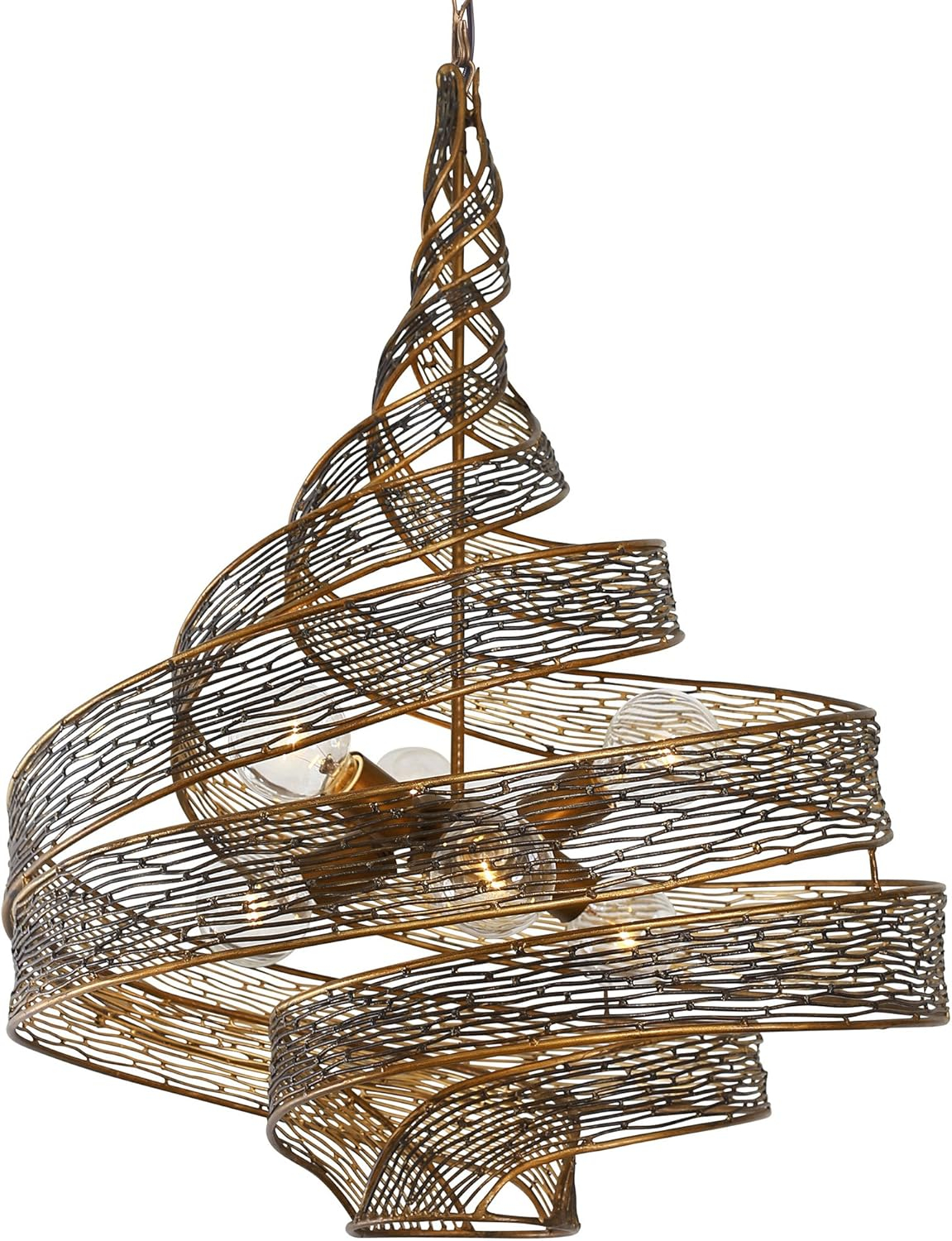 Hammered Ore Finish Hand-Forged Steel 6-Light Pendant