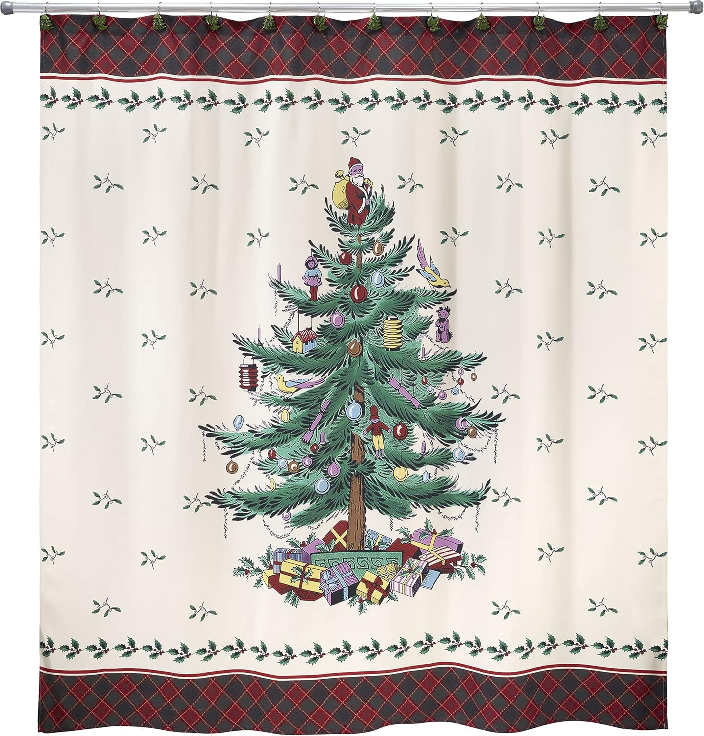 Spode® Christmas Tree Tartan Shower Curtain