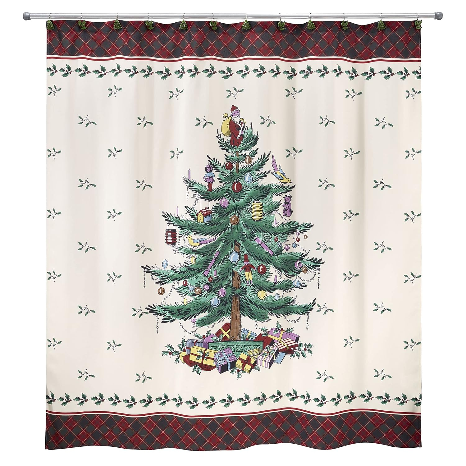 Spode® Christmas Tree Tartan Shower Curtain