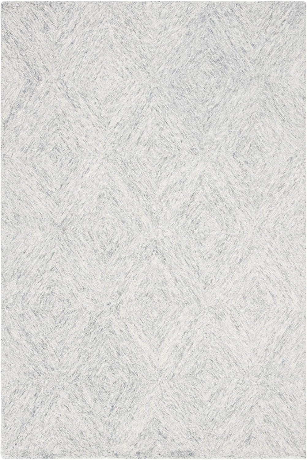 SAFAVIEH Abstract Summer Geometric Wool Area Rug, Silver, 9' x 12'