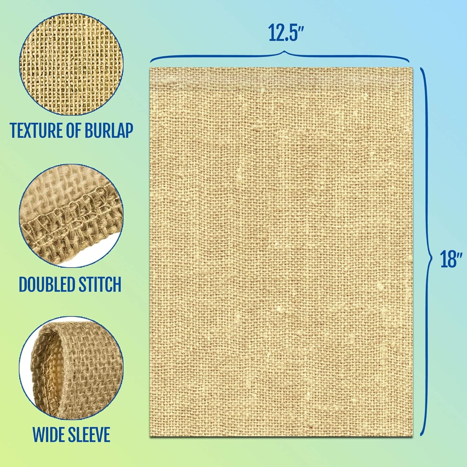 Anley Blank Burlap Garden Flag - DIY Personalized Craft Banner Vinly - 18 in x 12.5 in