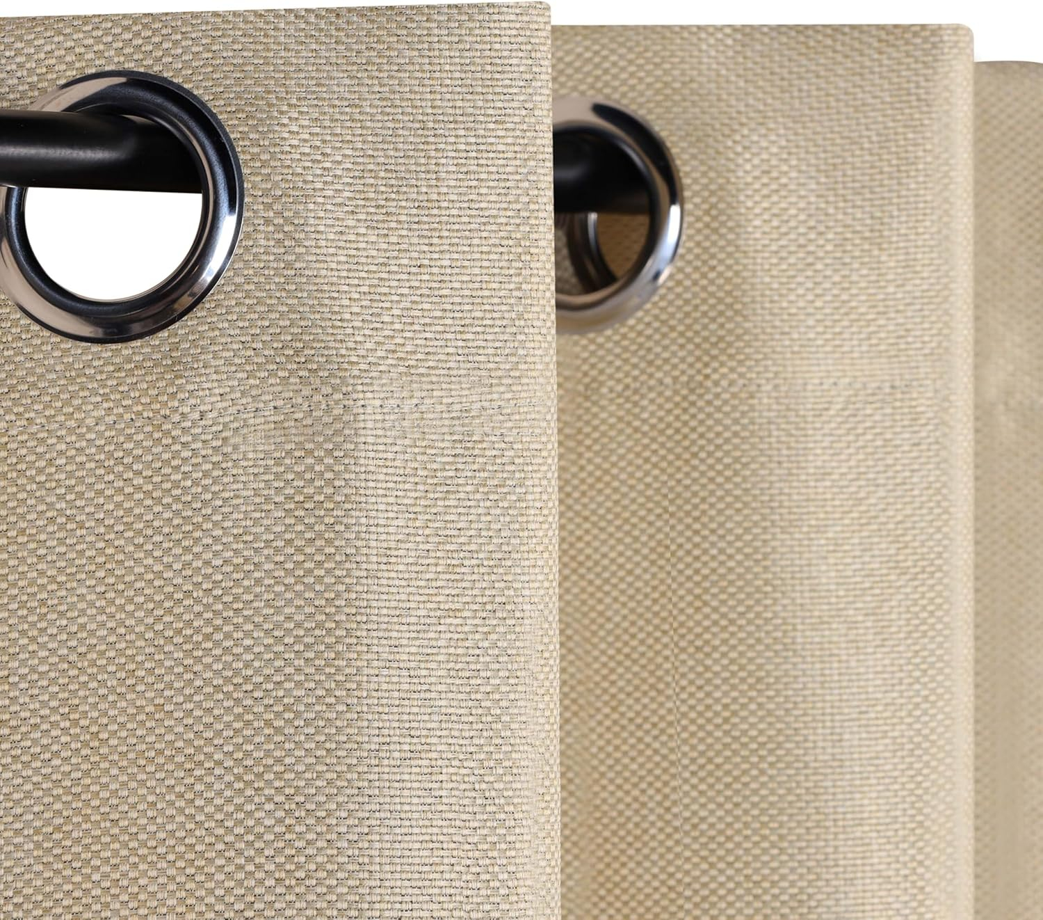 Superior Jaxon Blackout Curtains, Grommet Header, Set of 2, 42" x 63", Beige