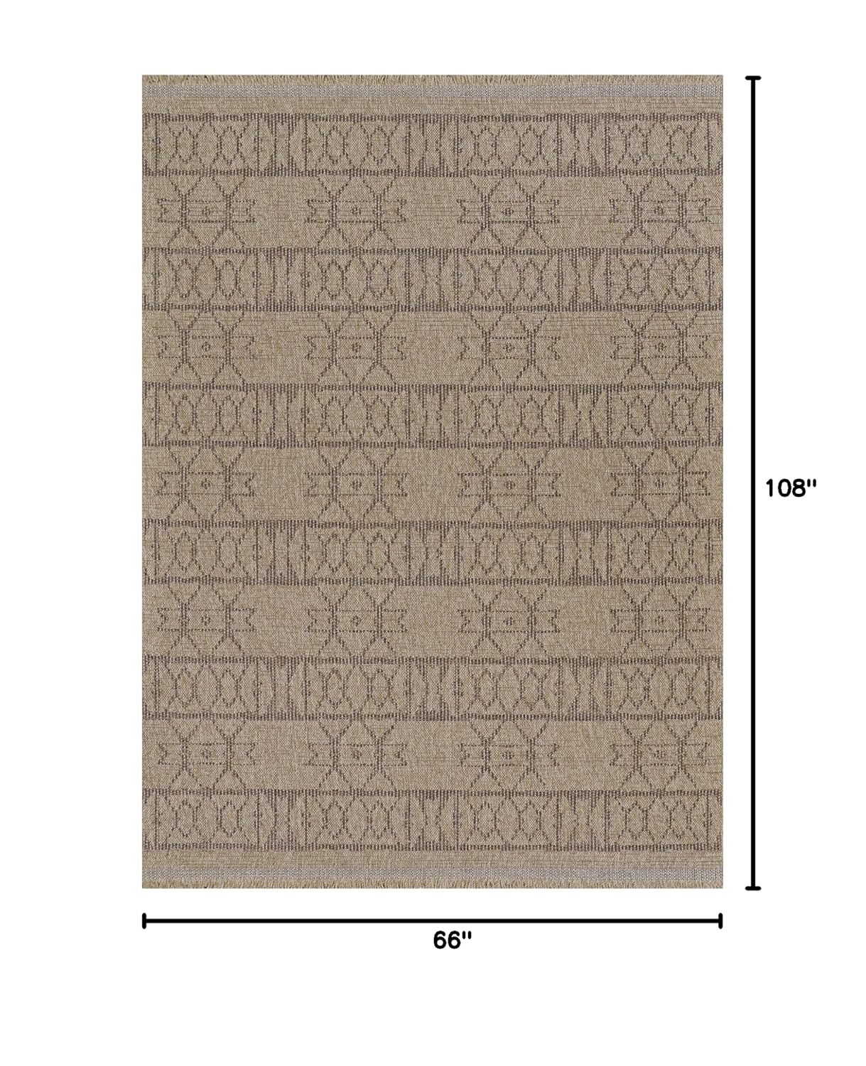 Couristan Naturalistic Adobe Indoor/ Outdoor Area Rug, Natural-Brown, 6'6" x 9'
