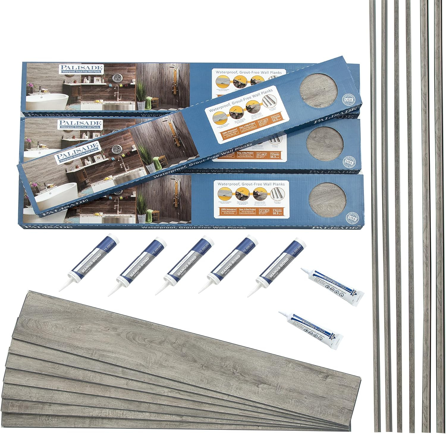 Palisade 23.2 in. x 11.1 in. Tile Shower and Tub Surround Kit