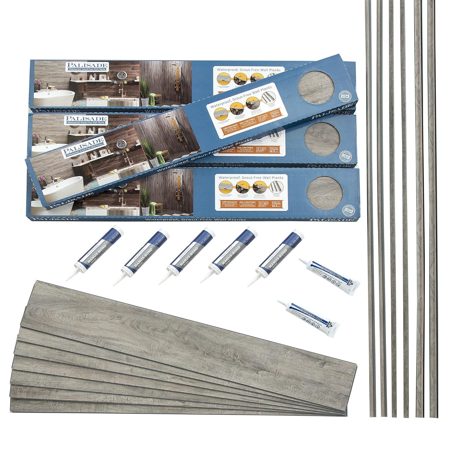 Palisade 23.2 in. x 11.1 in. Tile Shower and Tub Surround Kit