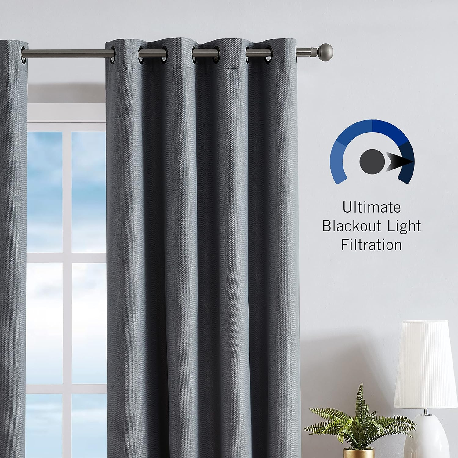 Nautica Nautica Synthetic Solid Color Blackout Thermal Rod Pocket Curtain Panels (Set of 2)