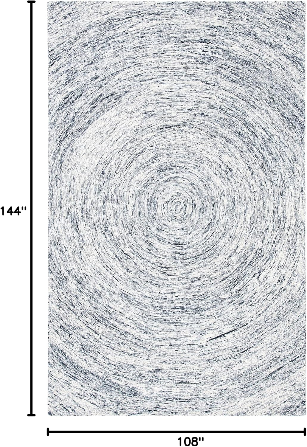 Gray Hand-Tufted Wool 9' x 12' Rectangular Rug