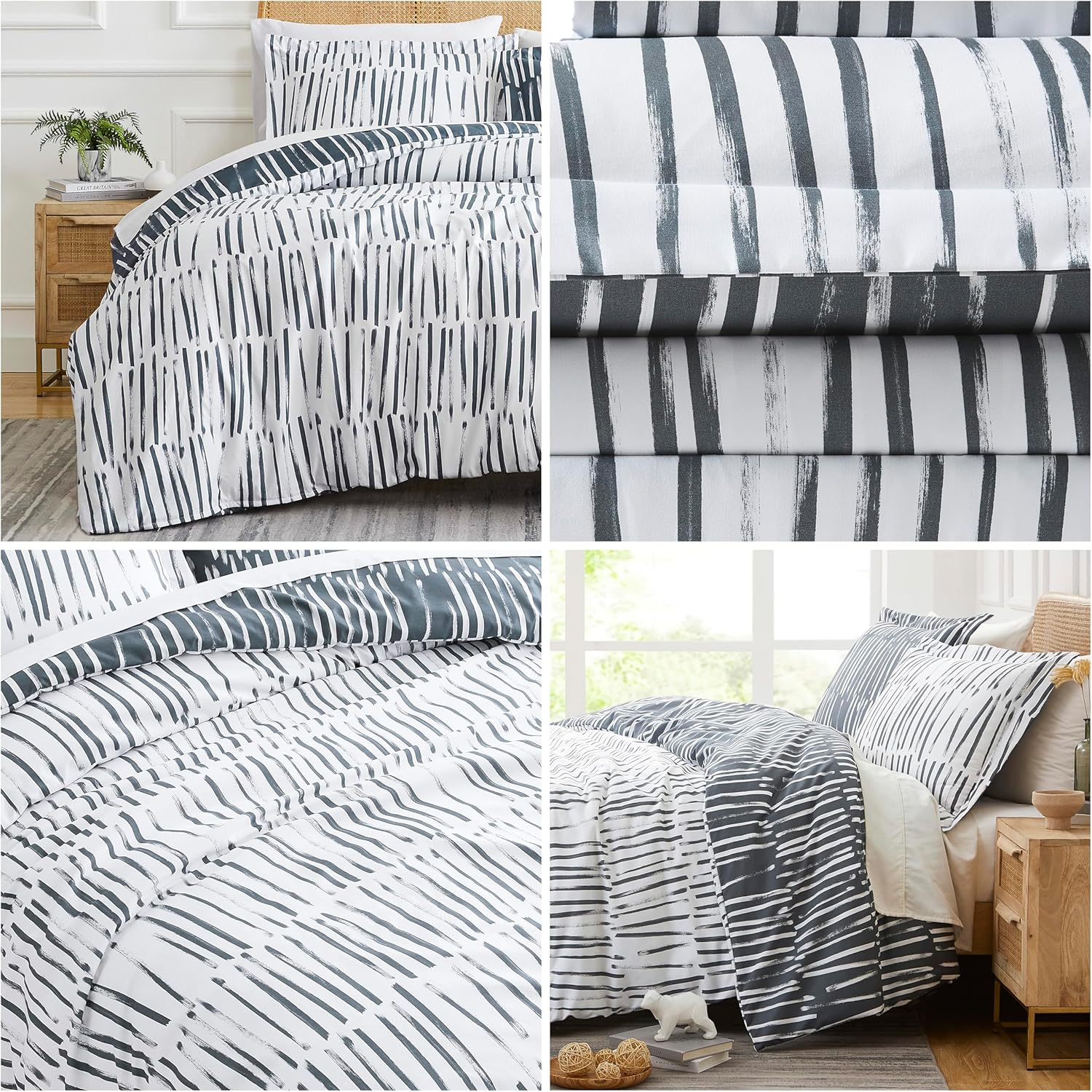 Southshore Fine Living, Inc. Spirit Collection Oversized King Duvet Cover Set, Printed Duvet Cover 3-Piece, Two Matching Shams (108 in Wide x 98 in Long), Charcoal, King/California King