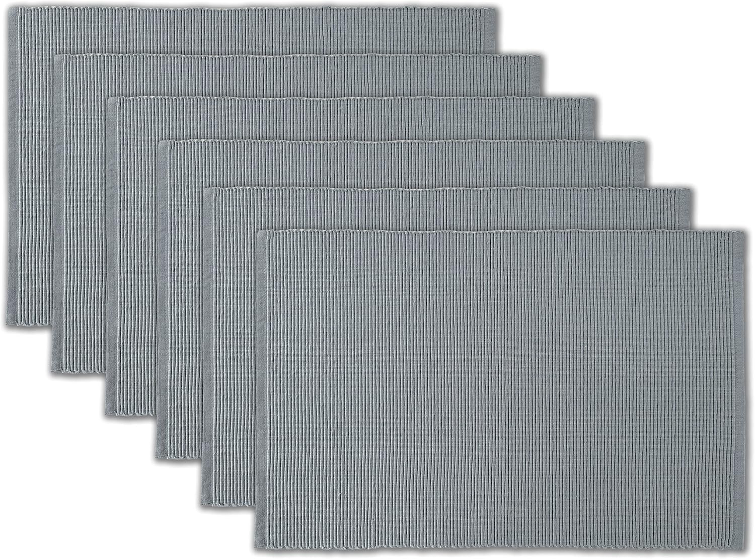 Gray Ribbed Placemat Set of 6