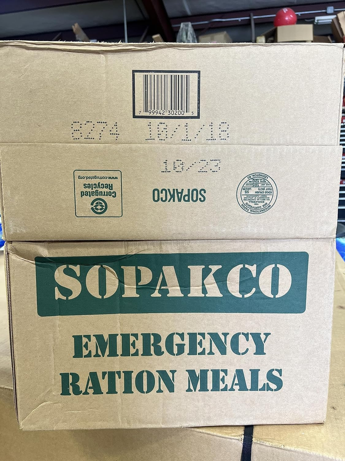 Case of 14 SOPAKCO MRE Reduced Sodium Emergency Ration Meals - Ready to Eat Factory Sealed and Banded 7020 01/22