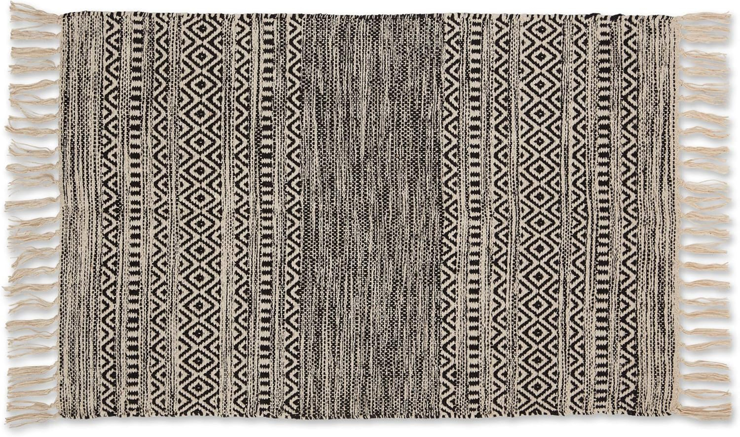 DII French Blue Combo Stripe Hand-Loomed Rug 2x3 Ft