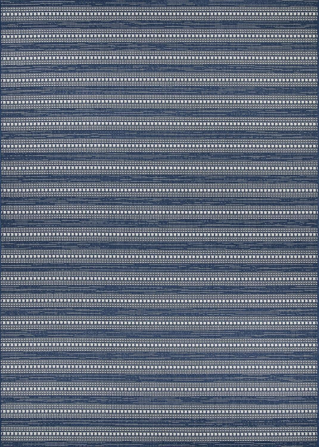 Couristan Afuera Beachcomber 3' x 5' Marine Striped Nautical Outdoor Rug