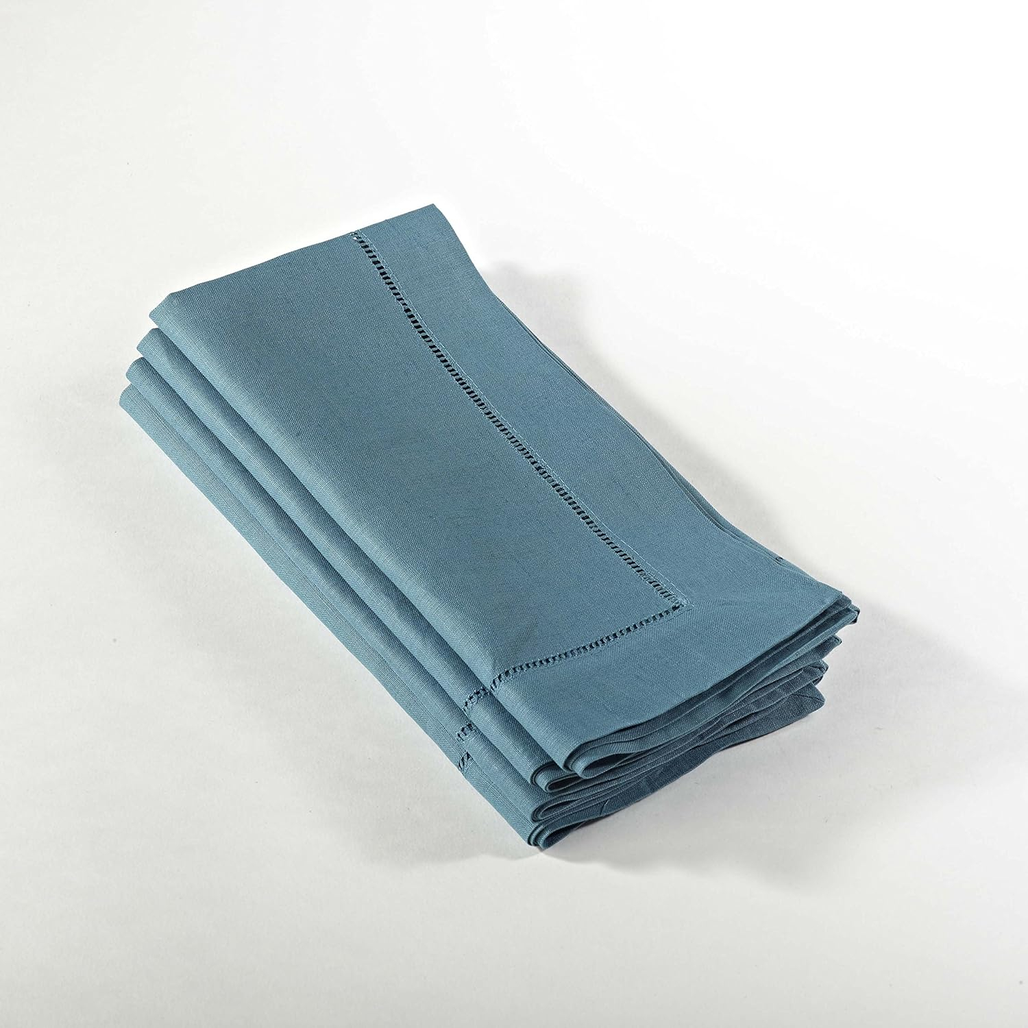 Saro Lifestyle Hemstitched Dinner Napkin (Set of 4), 20"x20", Indigo