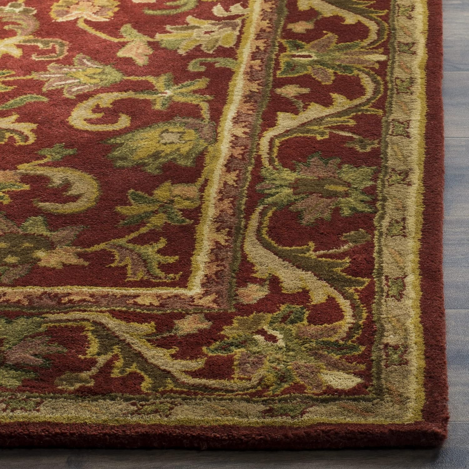 Handmade Red Wool 11' x 16' Traditional Area Rug