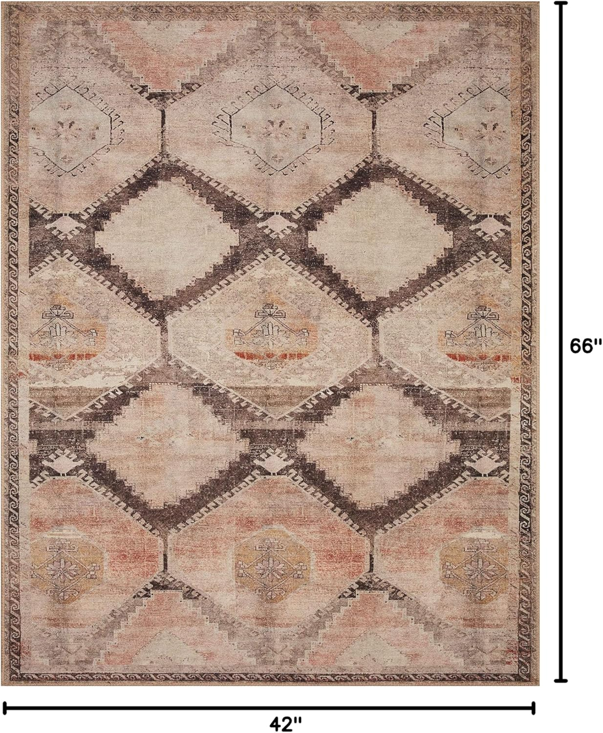Loloi II Wynter Geometric Traditional Area Rug, Brown, 3'.6" x 5'.6"