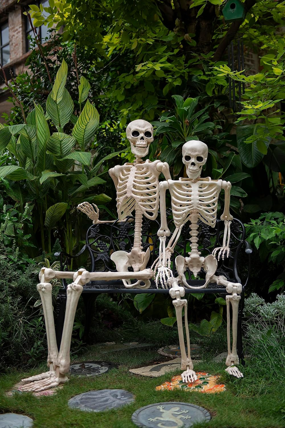 Crazy Bonez Pose-N-Stay Life Size 6 FT Skeleton with Realistic Posable and Movable Joints for Halloween Indoor and Outdoor Decoration