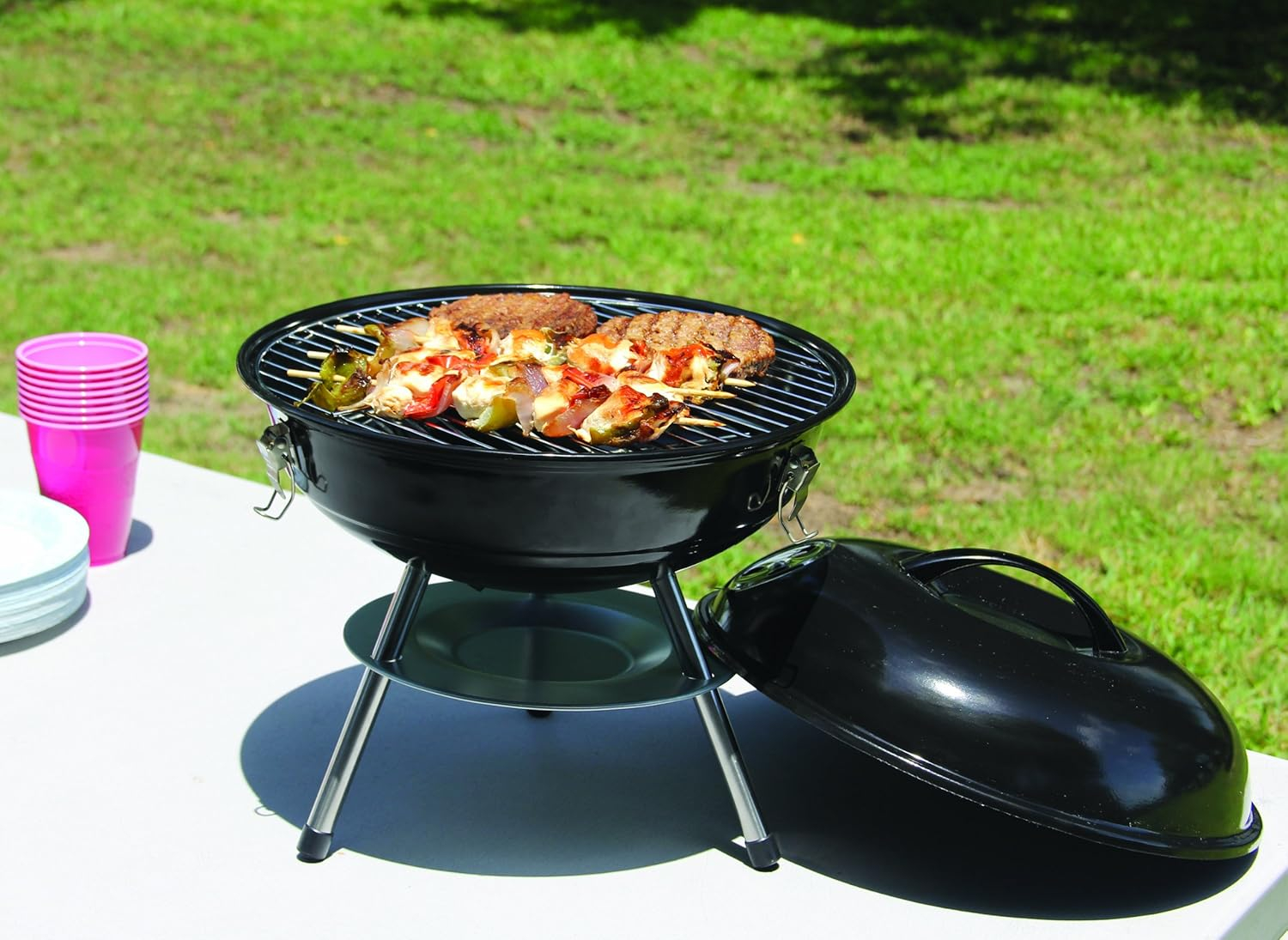 Texsport Barbecue Mini Portable Charcoal BBQ Grill, Black