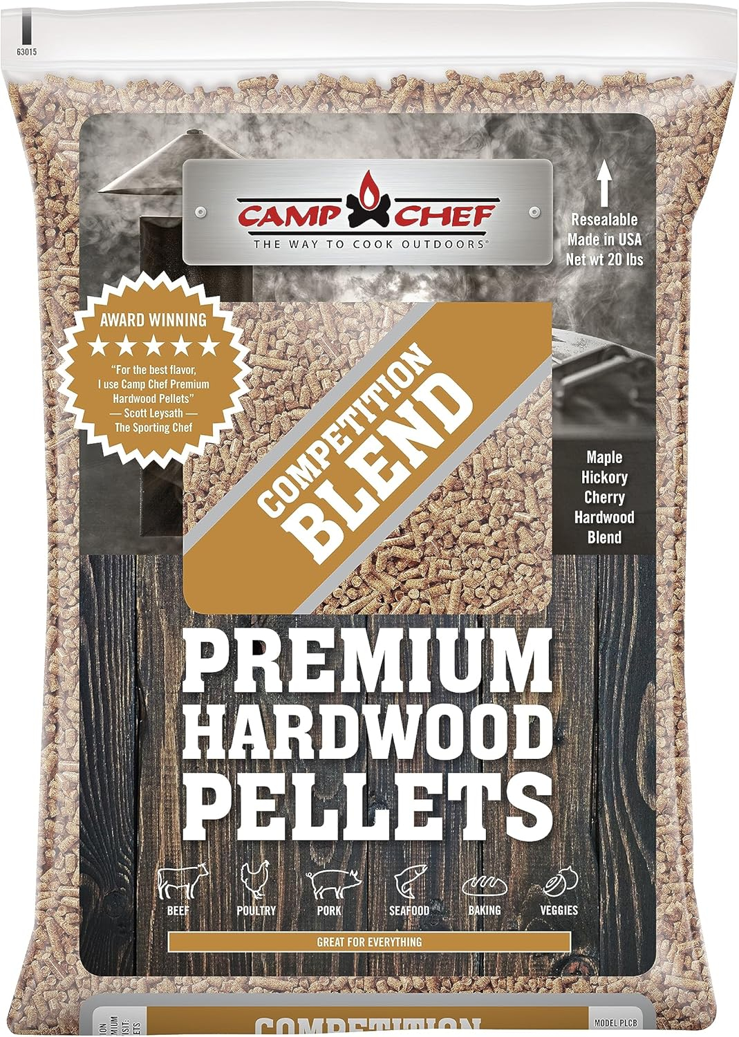 Camp Chef Smoker Grill Natural Competition Blend Hardwood Pellets, 20 Pounds
