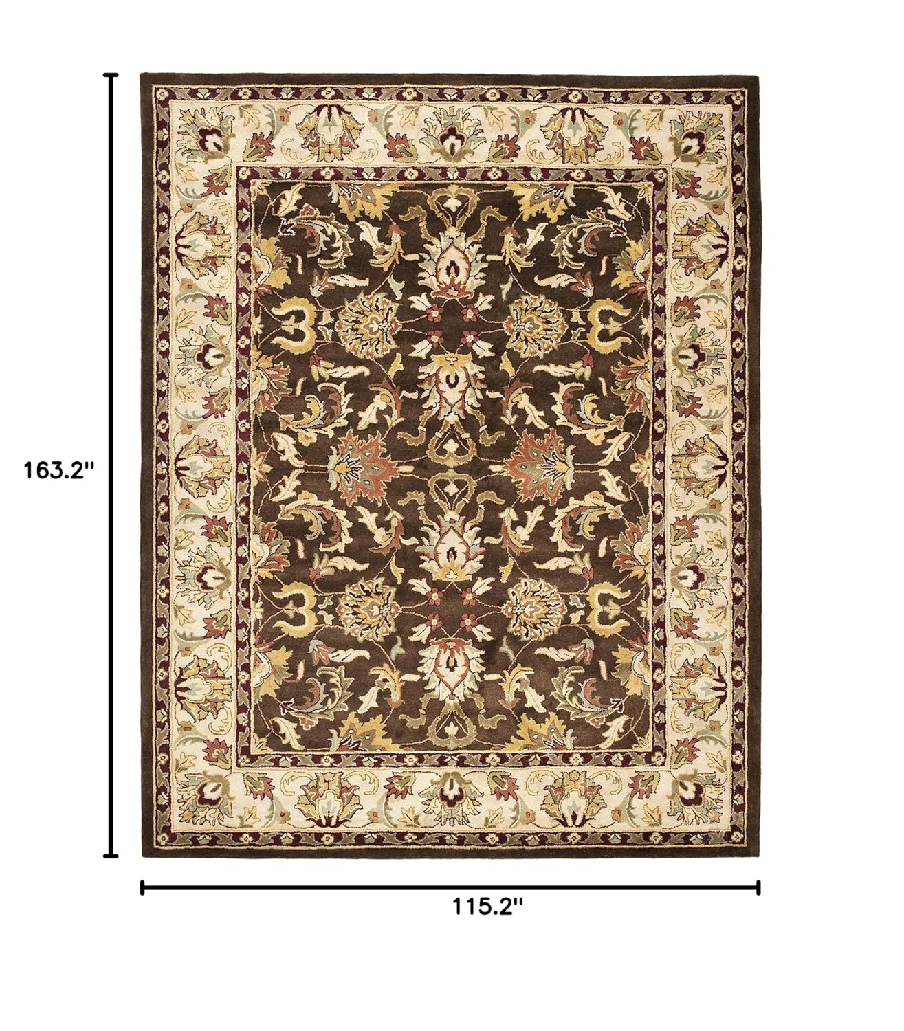 SAFAVIEH Heritage Orinda Traditional Wool Area Rug, Brown/Beige, 9'6" x 13'6"