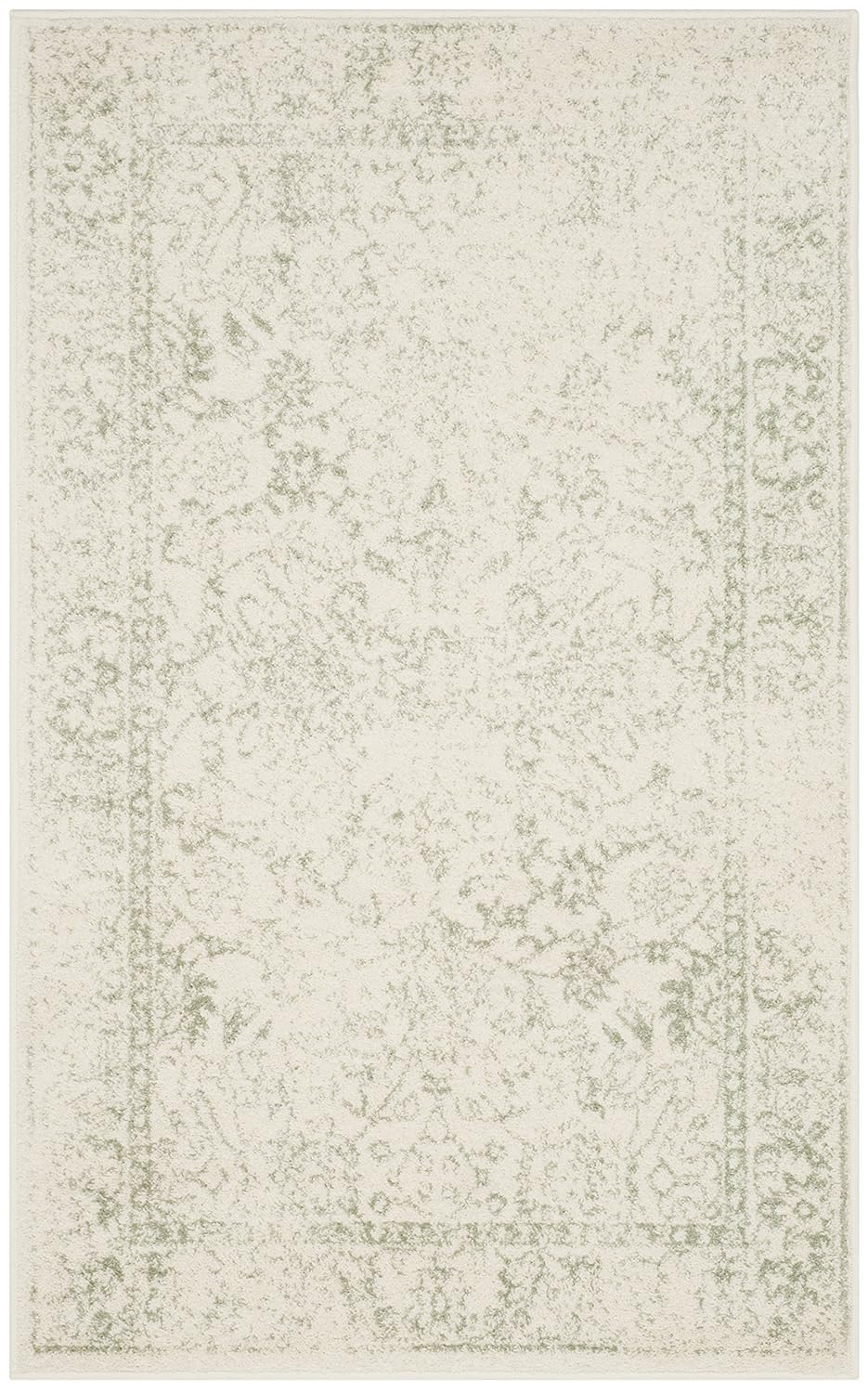 SAFAVIEH Adirondack Wyatt Distressed Area Rug, Ivory/Sage, 3' x 5'