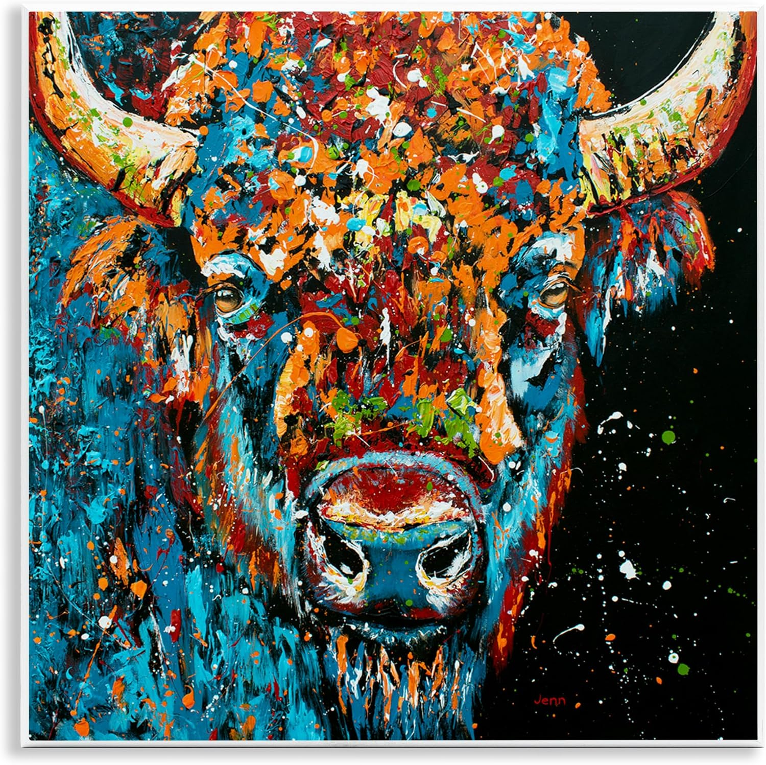Modern Bison Street Style Animals & Insects Painting Unframed Art Print Wall Art