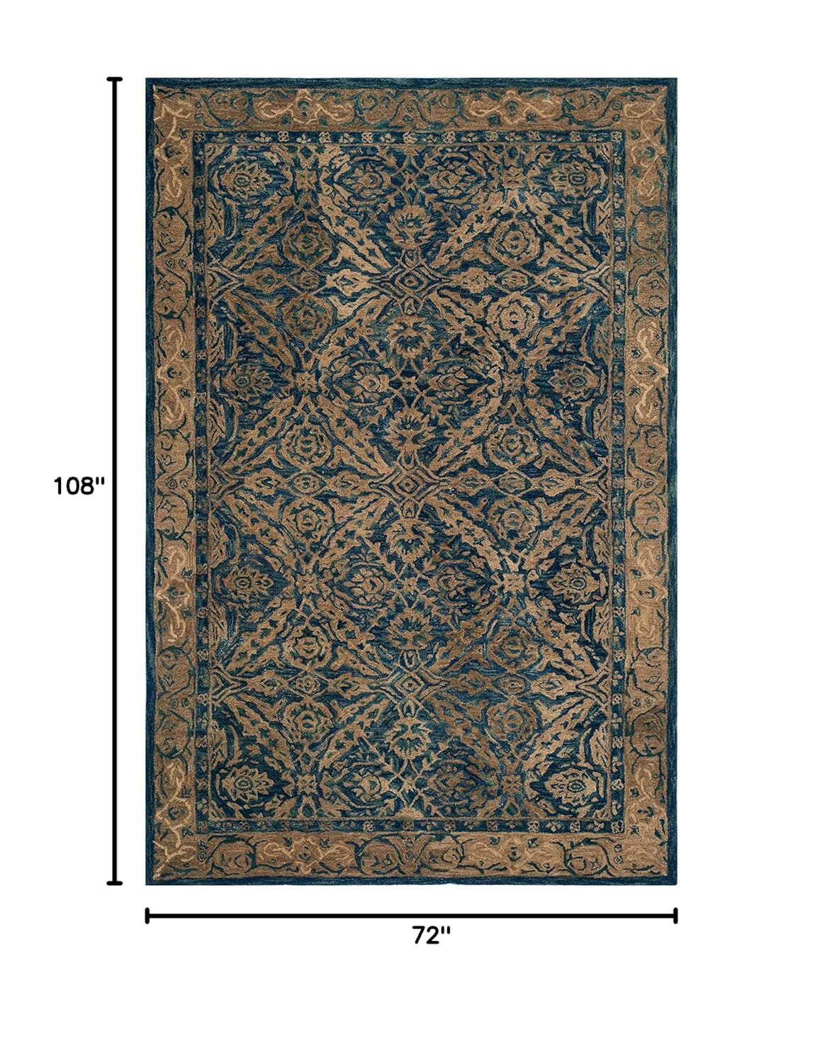 SAFAVIEH Anatolia Lysette Floral Area Rug, Navy/Ivory, 6' x 9'